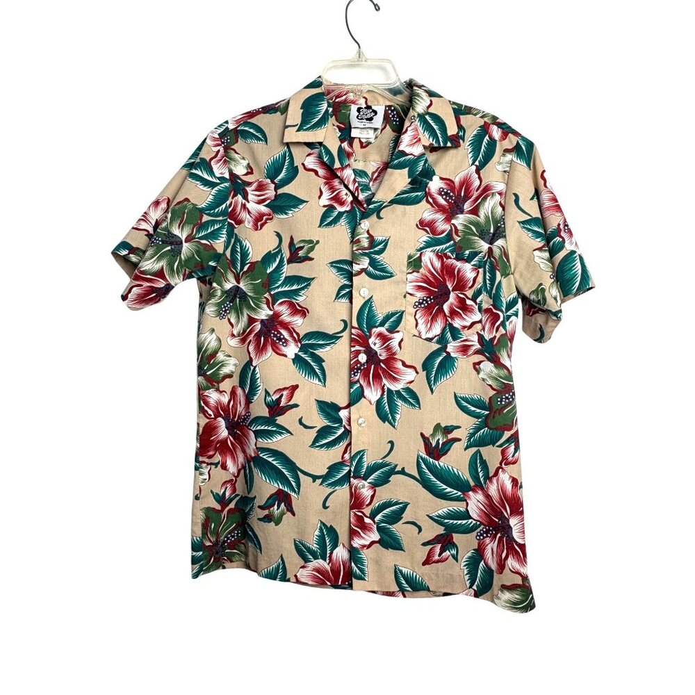 Vintage Hilo Hattie Hawaiian Shirt Med Aloha Floral Hawaii Hibiscus